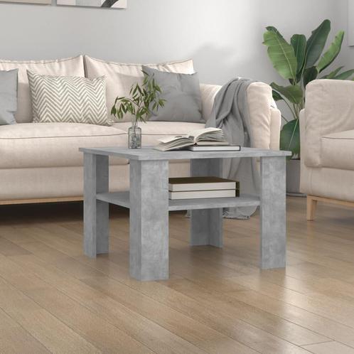 vidaXL Salontafel 60x60x42 cm bewerkt hout betongrijs, Huis en Inrichting, Tafels | Salontafels, Nieuw, Verzenden