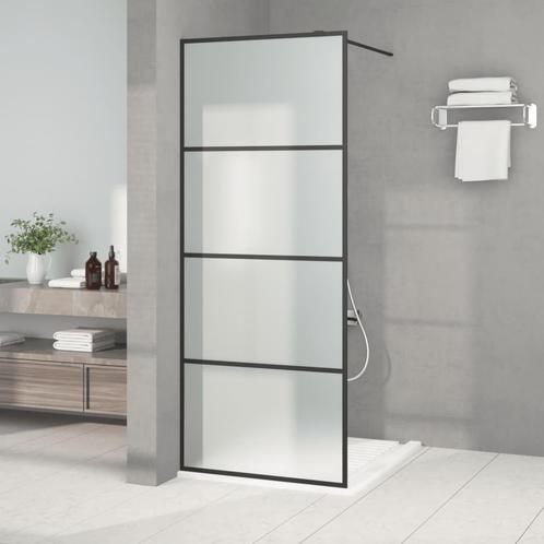 vidaXL Inloopdouchewand 80x195 cm mat ESG-glas zwart, Doe-het-zelf en Bouw, Sanitair, Nieuw, Verzenden