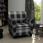 vidaXL Fauteuil met kussen stof zwart, Huis en Inrichting, Fauteuils, Verzenden, Nieuw
