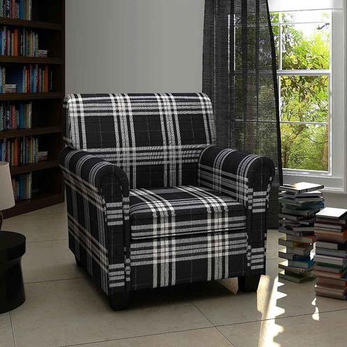vidaXL Fauteuil met kussen stof zwart, Huis en Inrichting, Fauteuils, Nieuw, Verzenden