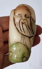 Oud-Chinees Jade Staande Boeddhistische Wijze Talismank - 92, Antiek en Kunst