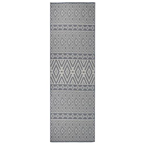 vidaXL Buitenkleed met patroon platgeweven 80x250 cm blauw, Huis en Inrichting, Stoffering | Tapijten en Vloerkleden, Nieuw, Verzenden