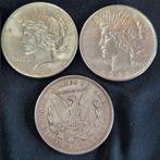 États-Unis. Lot of 3 Coins Including 2x 1922 Peace Dollar +, Postzegels en Munten