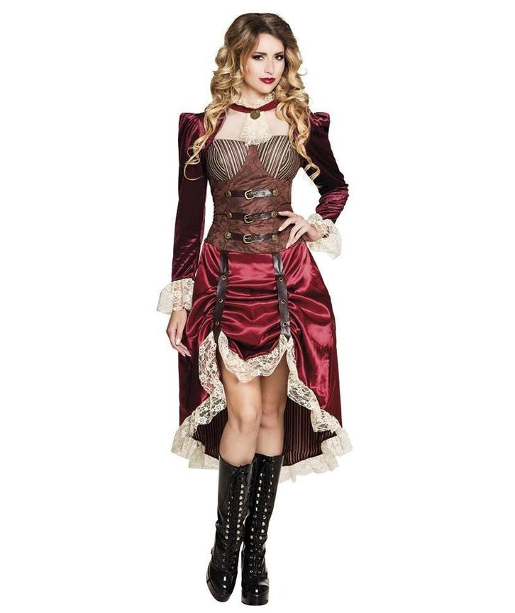 Steampunk Kostuum Dames, Kleding | Dames, Carnavalskleding en Feestkleding, Nieuw, Verzenden