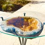 Exceptionnel table en Citrine Géode - Hauteur : 660 mm -