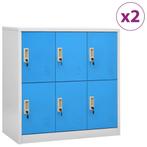 vidaXL Lockerkasten 2 st 90x45x92,5 cm staal lichtgrijs en, Huis en Inrichting, Kasten | Overige, Verzenden, Nieuw