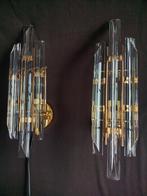 Wandlamp (2) - Kristal, Metaal - Vintage wandlampen