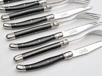 Laguiole - 6x Forks & 6x knives - Black - style de -