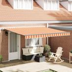 vidaXL Inklapbare Luifel geel en oranje 400 × 350 cm Stof, Verzenden, Nieuw