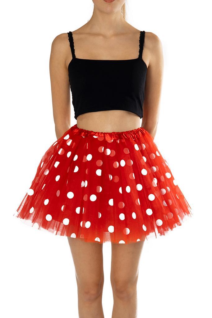 KIMU® Tutu Rood Polkadots Tule Rokje 110 116 122 128 134 140, Kinderen en Baby's, Carnavalskleding en Verkleedspullen, Meisje