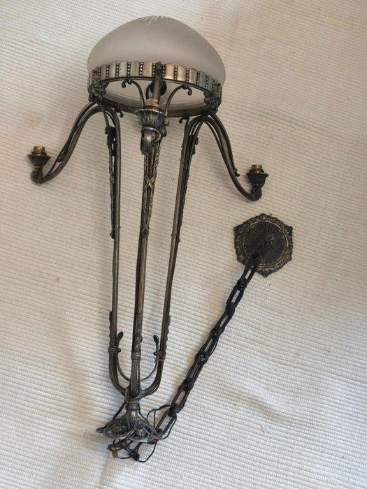 Kroonluchter - Brons, Glas, fer forgé - Art Nouveau/Deco, Antiek en Kunst, Kunst | Designobjecten