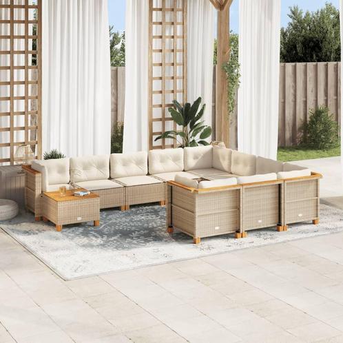 vidaXL Salon de jardin 11 pcs avec coussins beige résine, Jardin & Terrasse, Ensembles de jardin, Salons de jardin, Neuf, Envoi