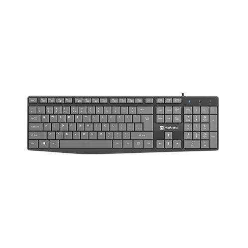Natec Nautilus NKL-1507 bekabeld slim toetsenbord  zwart, Informatique & Logiciels, Claviers, Enlèvement ou Envoi