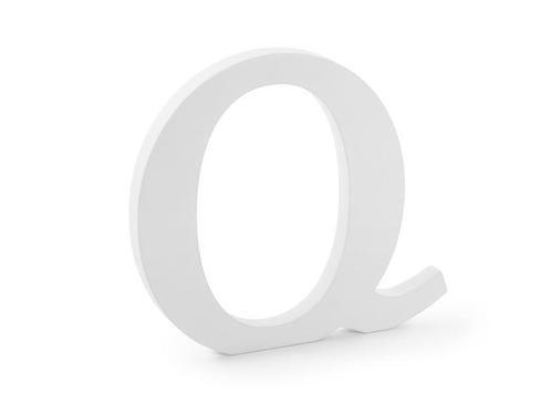Witte Letter Q Hout 22,5cm, Hobby en Vrije tijd, Feestartikelen, Nieuw, Verzenden