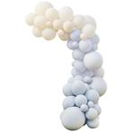 Blauw Wit Creme Ballonnenboog DIY Set, Verzenden