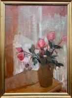 Franse school (XX) - Nature morte aux roses, Antiek en Kunst