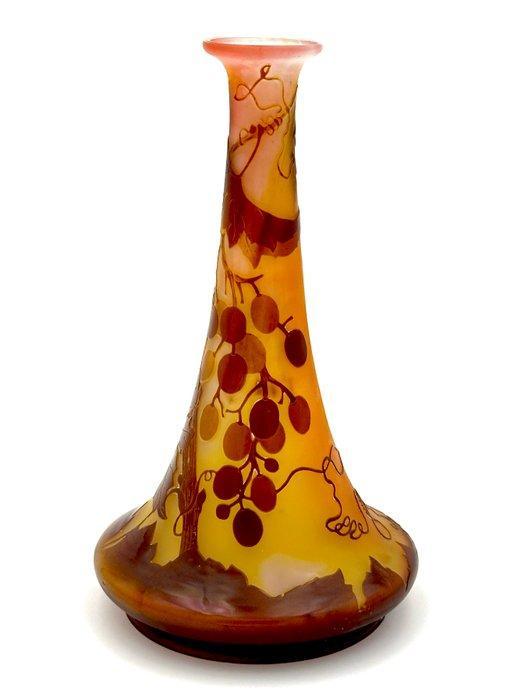 Emile Gallé - Vaas - Glas - Vaasje met rankende plant, Antiek en Kunst, Antiek | Glaswerk en Kristal