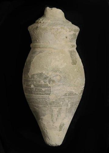 Byzantin Céramique Grenade à main avec décoration linéaire