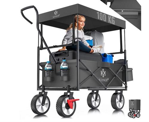 KESSER® opvouwbare bolderwagen met dak handkar transportwage, Doe-het-zelf en Bouw, Gereedschap | Overige machines, Verzenden