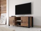 TV-Meubel Olivia - Zwart - Eiken - 147 cm, Huis en Inrichting, Kasten |Televisiemeubels, Overige materialen, 100 tot 150 cm, Verzenden
