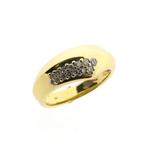 Gouden ring met diamant | 0,25 ct., Handtassen en Accessoires, Ringen, Gebruikt, Overige kleuren, 19 tot 20, Ophalen of Verzenden