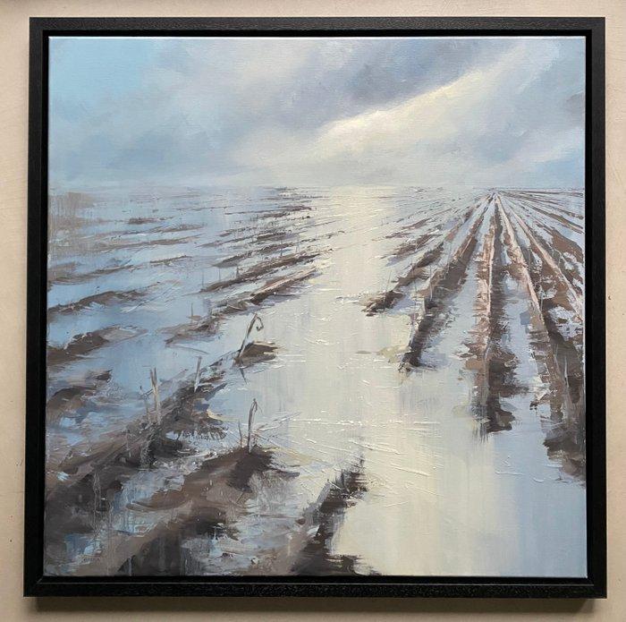 Marein Konijn - Water op het land, Antiek en Kunst, Kunst | Schilderijen | Modern