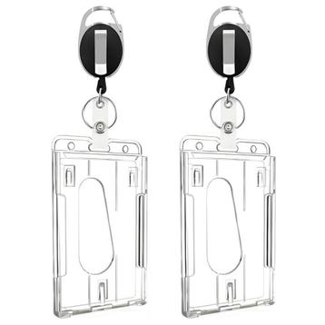 Fako Bijoux - Badgehouder Met Trekkoord - 2 Stuks Met Clip & beschikbaar voor biedingen