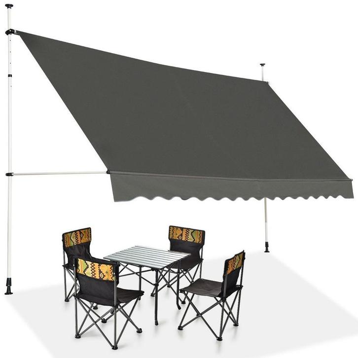 2dekans | Coast Zonneluifel Oprolbaar - 200 - 300 cm - Grijs, Caravans en Kamperen, Voortenten en Luifels, Ophalen of Verzenden