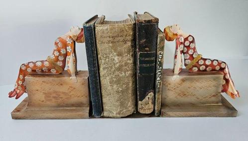 Lady - Art Nouveau - Boekensteunen - Blik, Antiek en Kunst, Curiosa en Brocante