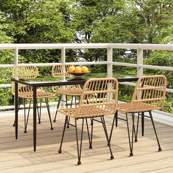 vidaXL 5-delige Tuinset poly rattan, Tuin en Terras, Tuinsets en Loungesets, Tuinset, Nieuw, Verzenden
