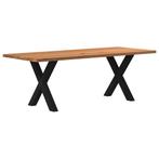 vidaXL Eettafel rechthoekig 220x90x74 cm massief eikenhout, Huis en Inrichting, Tafels | Eettafels, Verzenden, Nieuw