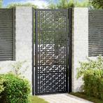 vidaXL Poort met kruisontwerp 105x205 cm staal zwart, Tuin en Terras, Verzenden, Nieuw