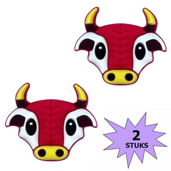 Fako Bijoux - Tennisdemper - Stier - Bull - Rood - 2 Stuks, Sport en Fitness, Tennis, Verzenden
