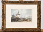 Hermanus Koekkoek Sr. (1815-1882) - The off loading of the, Antiek en Kunst