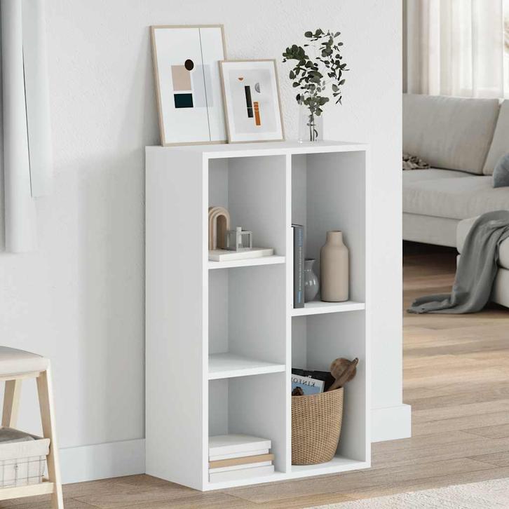 vidaXL Boekenkast/dressoir 50x25x80 cm bewerkt hout wit, Huis en Inrichting, Kasten | Boekenkasten, Nieuw, Verzenden