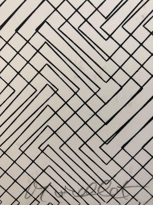 François Morellet (1926-2016) - 2 trames de chevrons-positif, Antiek en Kunst, Antiek | Overige Antiek