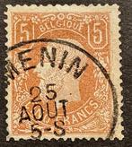 België 1869 - Leopold II 5 frank OBP 37A - gestempeld MENIN, Timbres & Monnaies, Timbres | Europe | Belgique