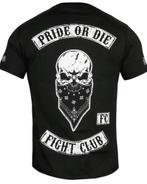PRiDEorDiE FIGHT CLUB T Shirt Zwart, Pride or Die, Verzenden, Zwart, Vechtsport