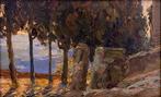 Pietro De Francisco (1873–1969) - Paesaggio alberato - NO, Antiquités & Art, Art | Peinture | Classique