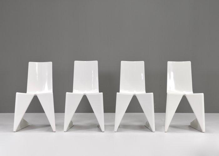 Lensvelt - Wiel Arets - Chaise (4) - Fibre de verre, Antiquités & Art, Art | Objets design