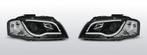 Koplampen Tube Light | Audi A3 8P 2003-2008 | zwart, Auto-onderdelen, Verzenden, Nieuw, Audi