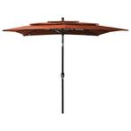 vidaXL Parasol 3-laags met aluminium paal 2,5x2,5 m, Tuin en Terras, Verzenden, Nieuw