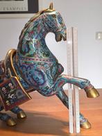 Une paire de chevaux chinois en cloisonné. - Hêtre, Émail -, Antiquités & Art