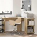 vidaXL Hoekbureau met Opbergruimte Sonoma eiken 140 x 113,5, Huis en Inrichting, Bureaus, Verzenden, Nieuw