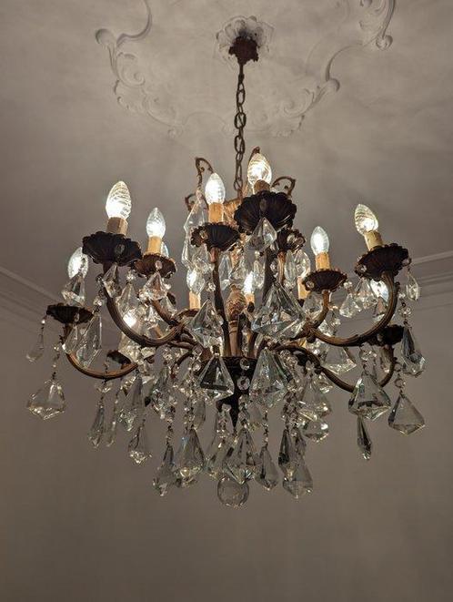 Lustre - Bronze, Cristal, Laiton, Antiek en Kunst, Antiek | Overige Antiek