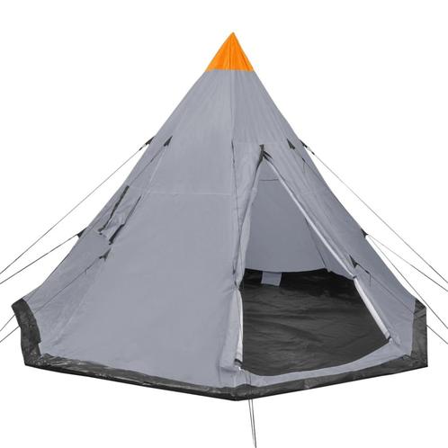 vidaXL Tente pour 4 personnes Gris, Caravanes & Camping, Tentes, Neuf, Envoi