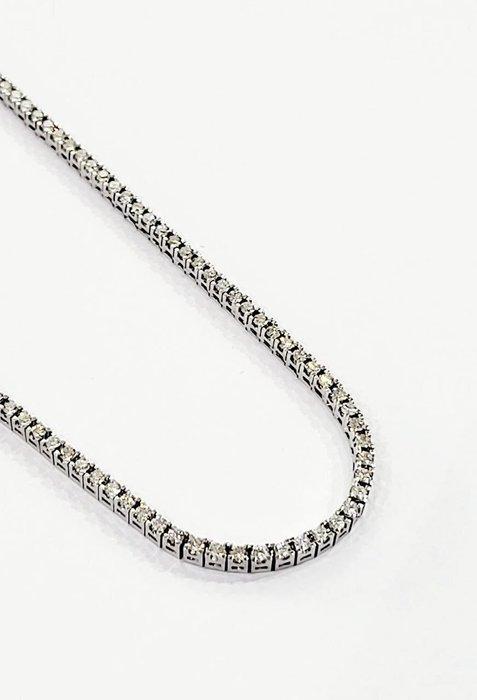 Halsketting - 18 karaat Witgoud - 5.35ct. tw. Diamant, Handtassen en Accessoires, Kettingen