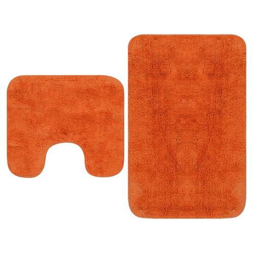vidaXL Badmattenset stof oranje 2-delig, Maison & Meubles, Salle de bain | Linge de bain & Accessoires, Envoi