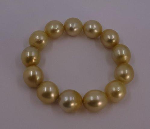 Armband Grote afmeting - Diep gouden Zuidzee parels -, Handtassen en Accessoires, Armbanden