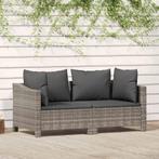vidaXL 2-delige tuinloungeset met kussens grijs poly rattan, Verzenden, Nieuw, Loungeset